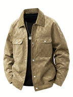 Checked suede jacket