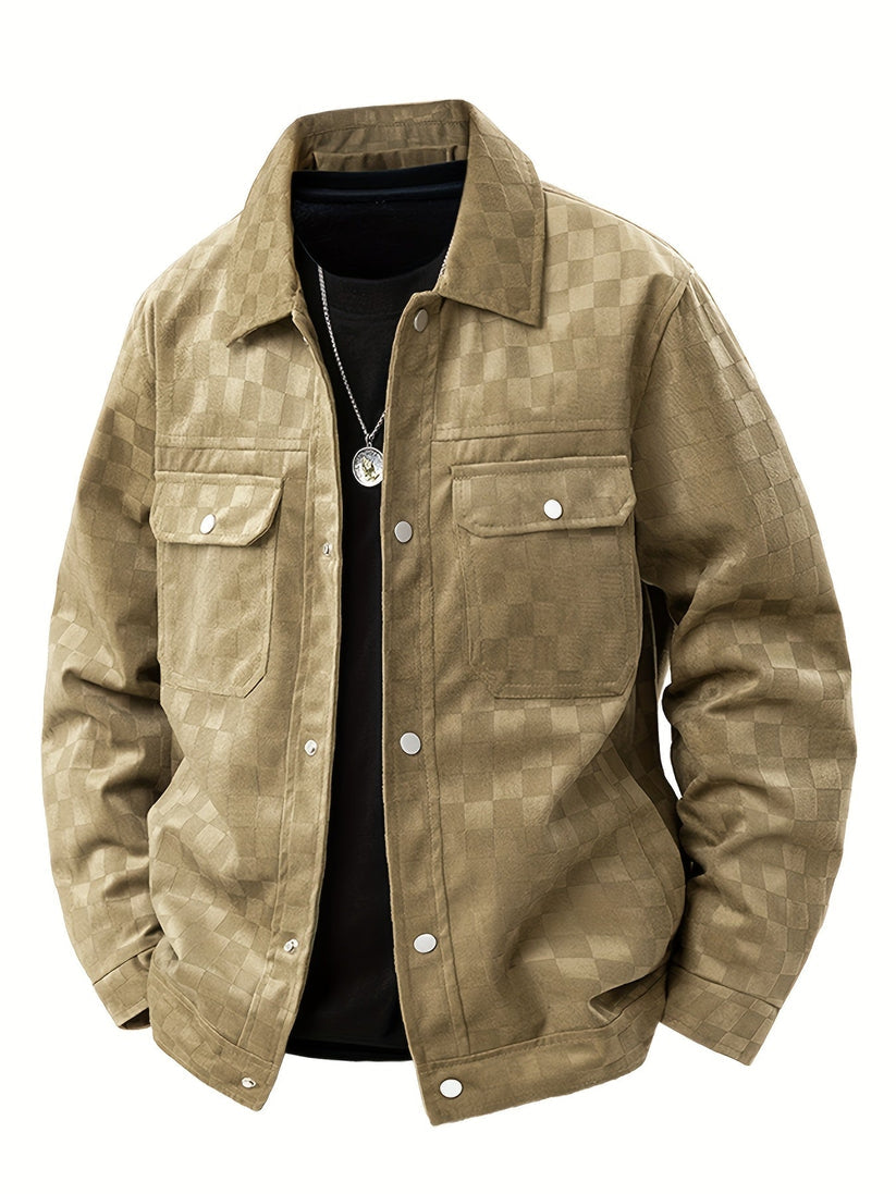 Checked suede jacket