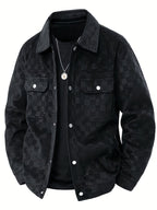 Checked suede jacket