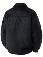 Checked suede jacket
