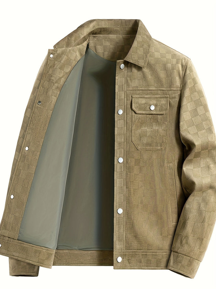 Checked suede jacket