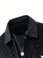 Checked suede jacket