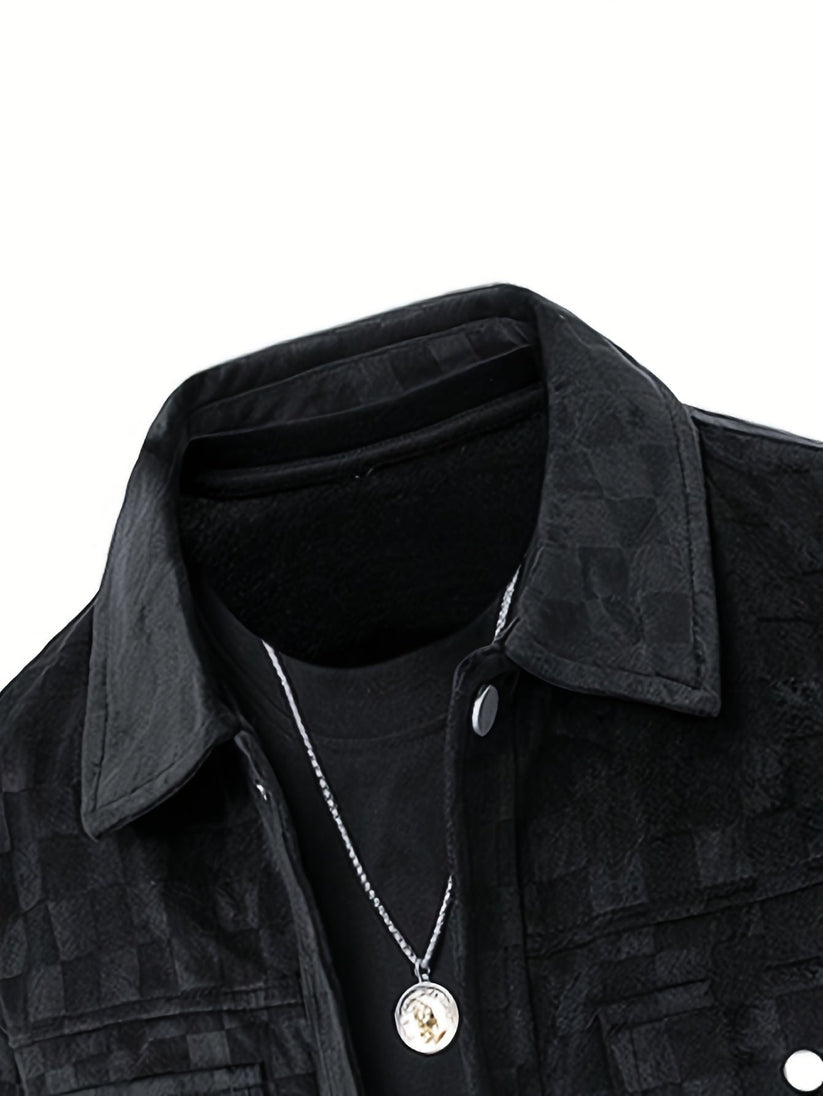 Checked suede jacket