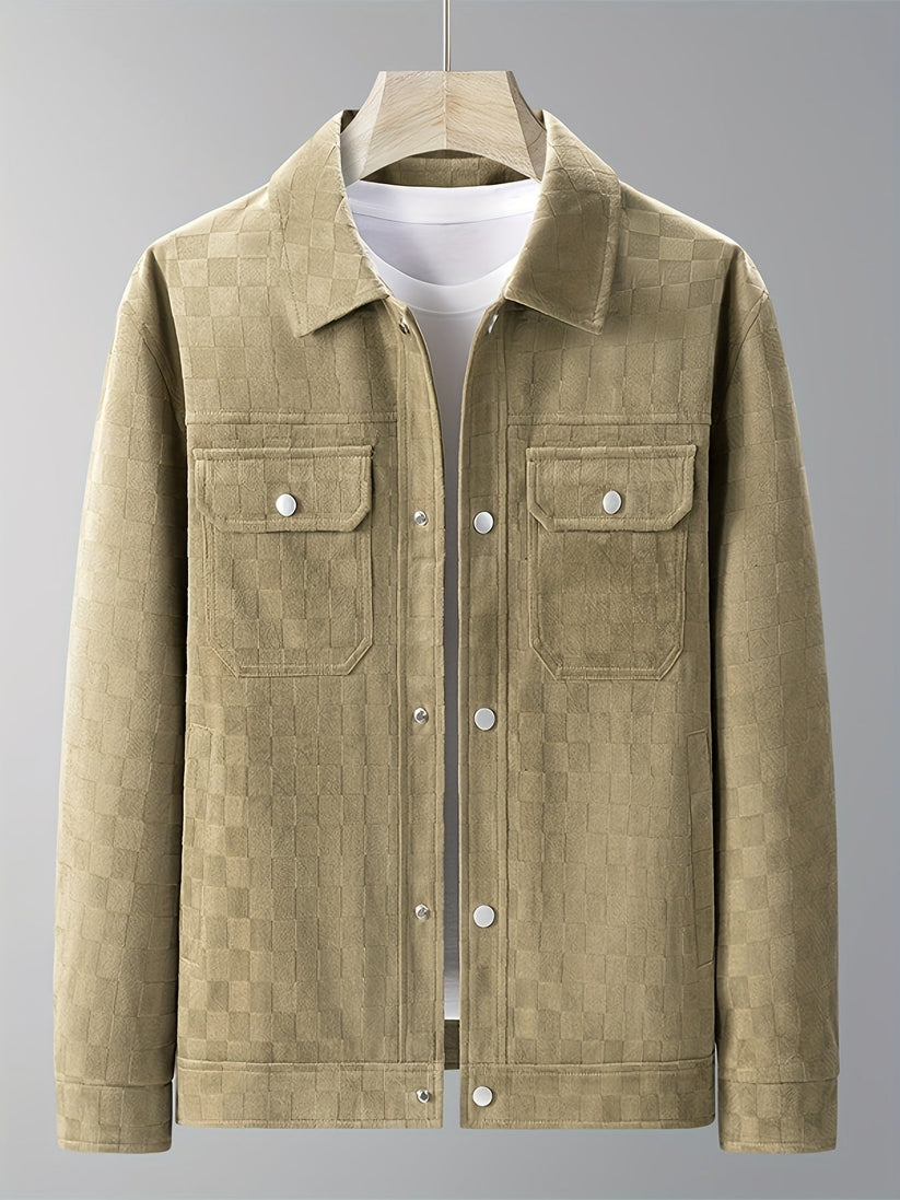 Checked suede jacket