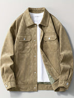 Checked suede jacket