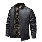 Vintage leather jacket with fleece lining
