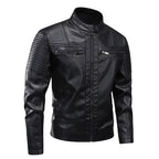 Multi-pocket leather jacket