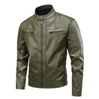 Multi-pocket leather jacket