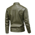 Multi-pocket leather jacket