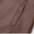 Vintage leather jacket with fleece lining