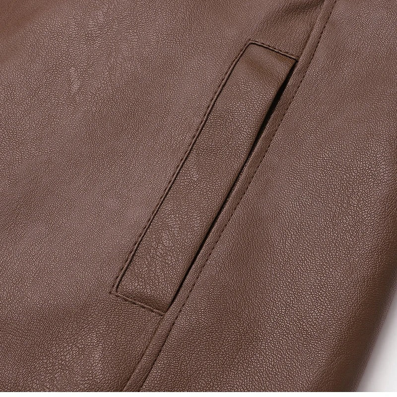 Vintage leather jacket with fleece lining