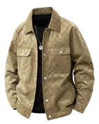 Checked suede jacket