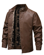 Vintage leather jacket with fleece lining